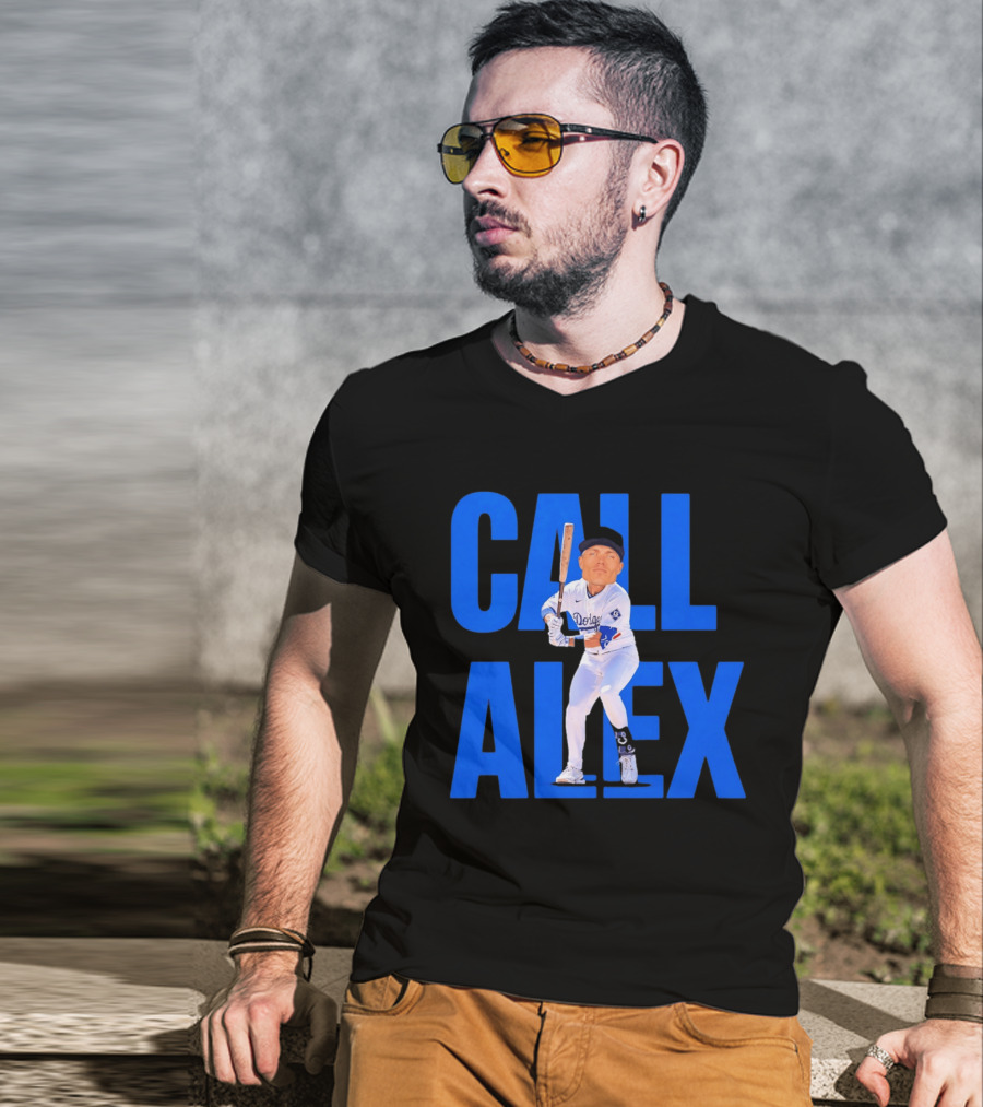 Call Alex Los Angeles Dodgers Baseball Player Caricature T-Shirt