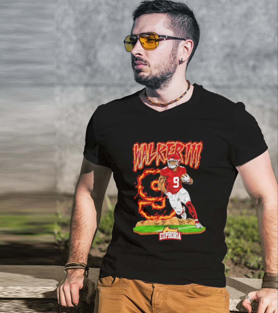 Walker III Kenneth 9 Kansas City Chiefs Flame Euphoria T-Shirt