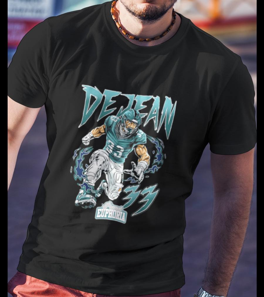 DeJean 33 Planet Euphoria Flame Comic Philadelphia Eagles T-Shirt