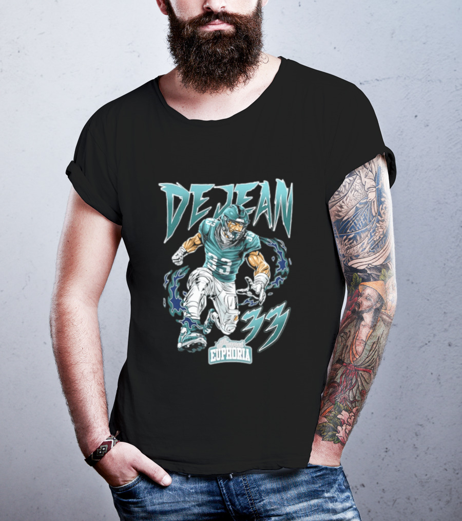 DeJean 33 Planet Euphoria Flame Comic Philadelphia Eagles T-Shirt