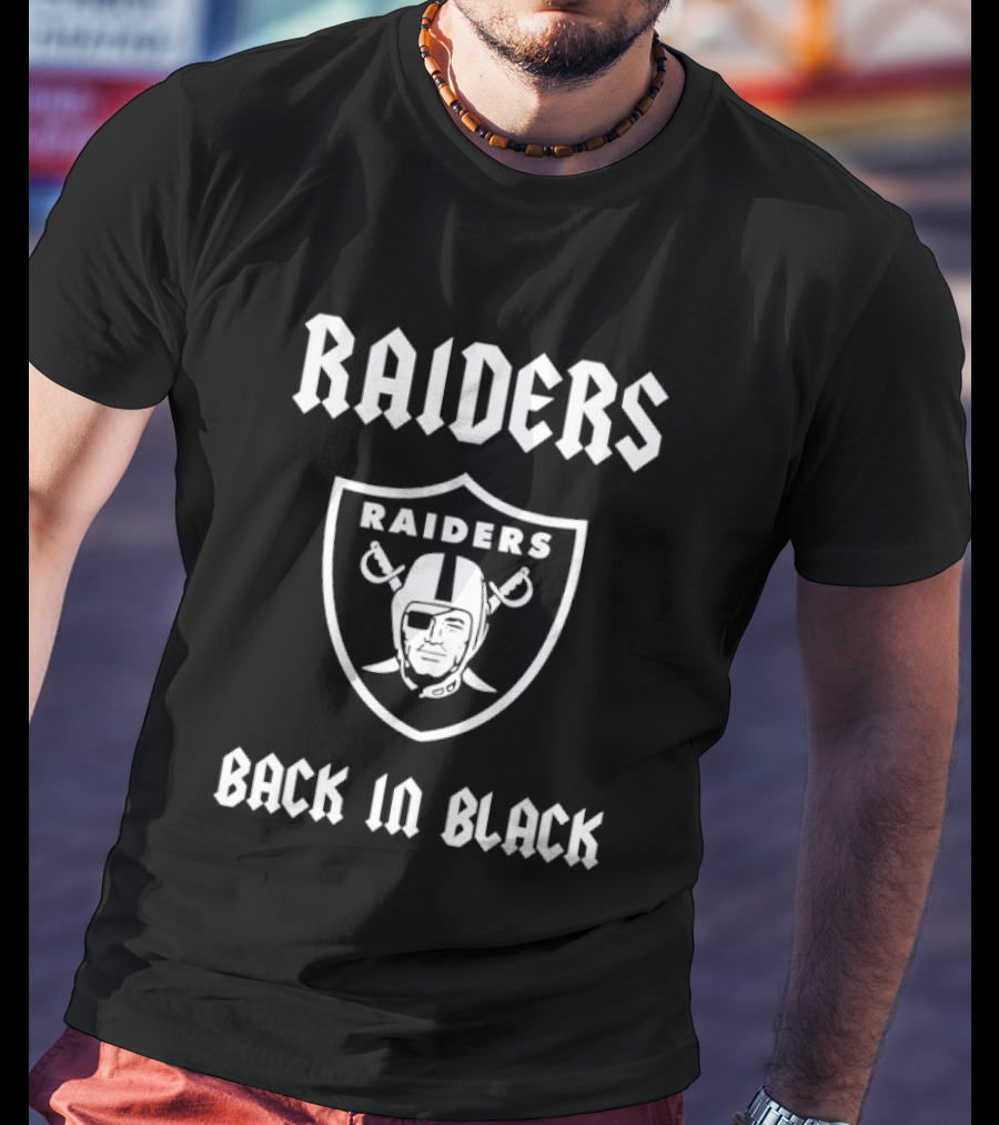Las Vegas Raiders Back In Black Raiders Shield T-Shirt