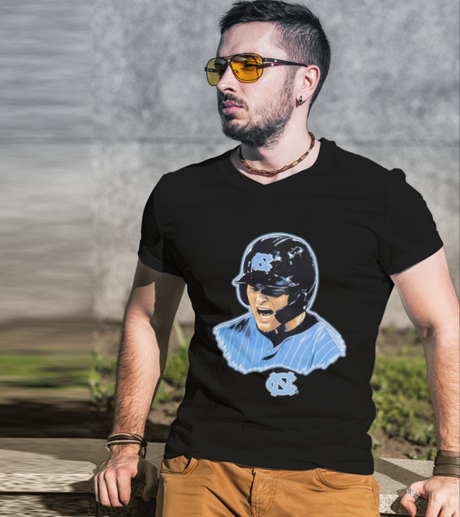 Macon Winslow North Carolina Tar Heels Baseball Player Helmet And Jersey T-Shirt
