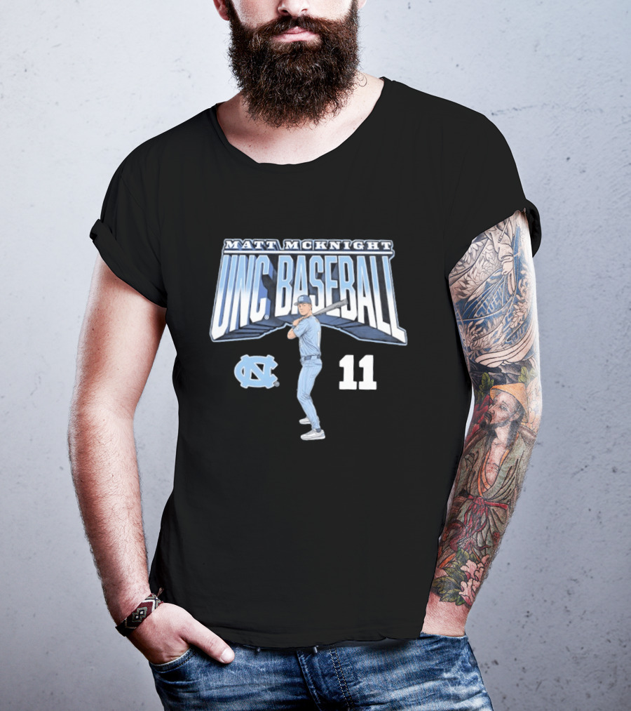 Matt McKnight UNC Baseball 11 Slugger Swing T-Shirt