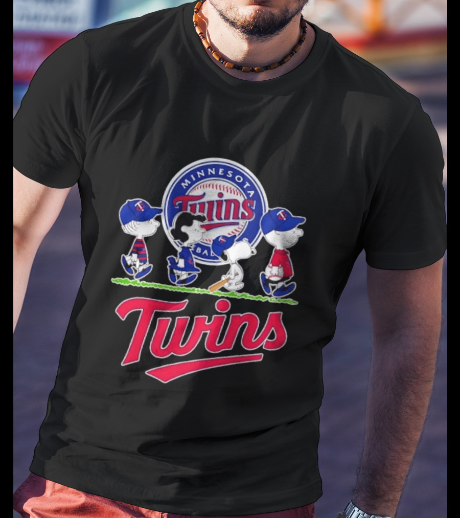 Minnesota Twins Snoopy Charlie Brown Lucy Linus Abbey Road 2026 MLB Peanuts Collaboration T-Shirt