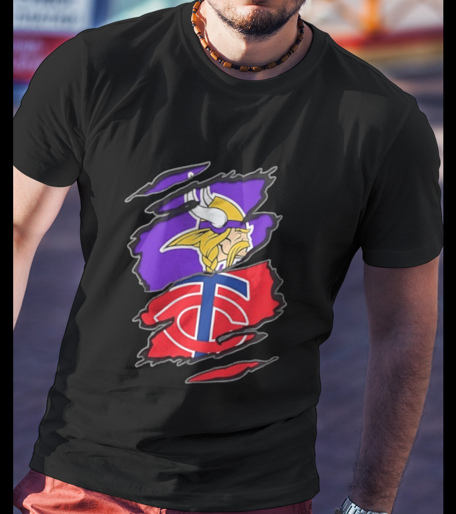Minnesota Vikings Minnesota Twins Two Teams One Heart T-Shirt