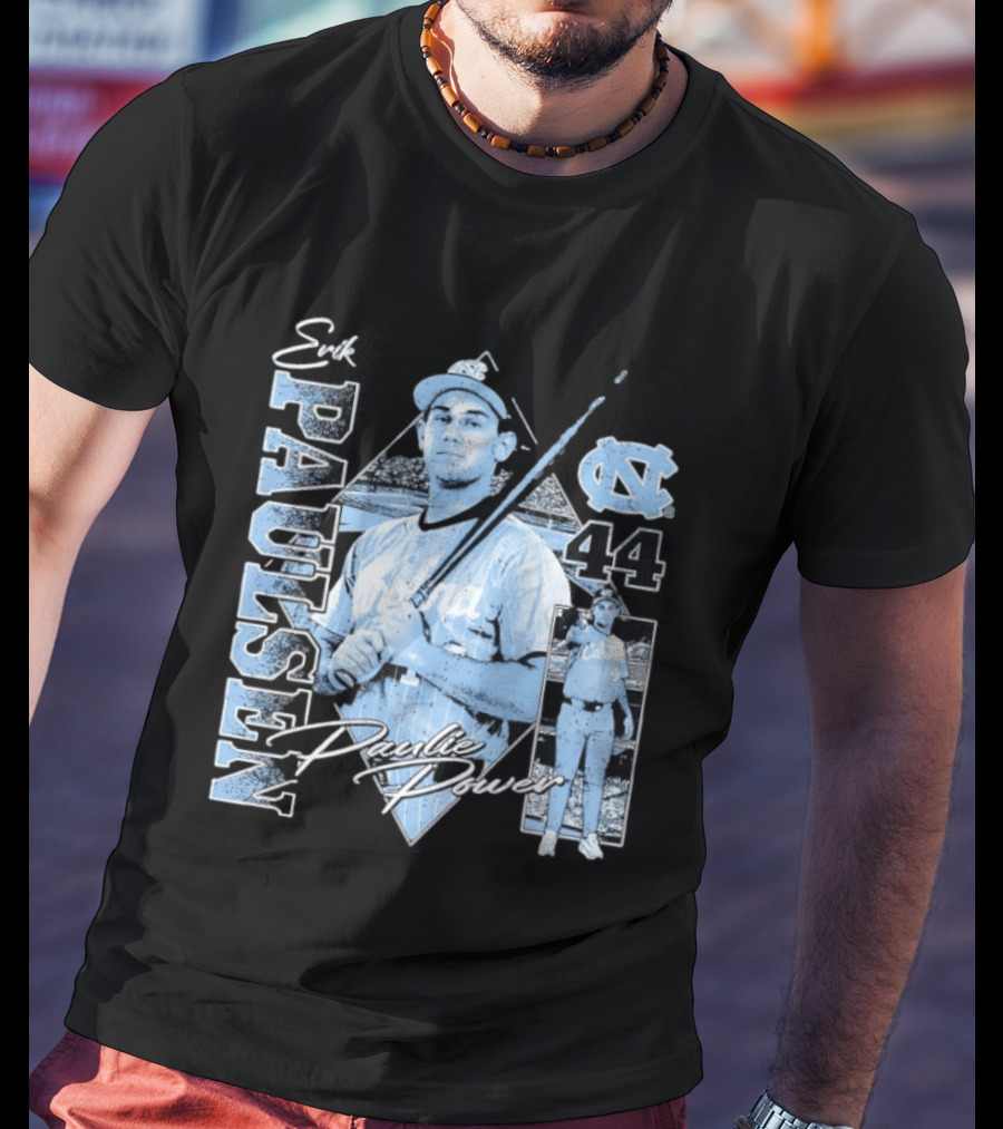 Erik Paulsen 44 UNC Paulie Power 90s Bootleg Baseball T-Shirt