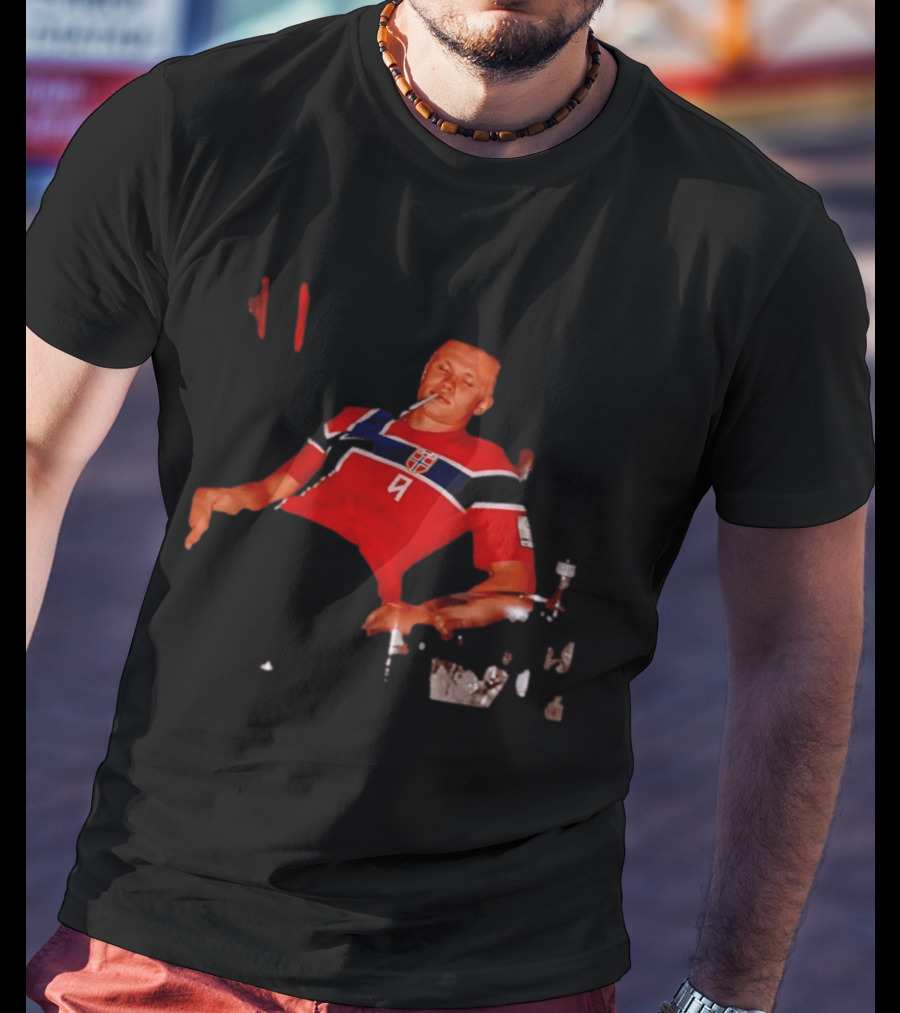 Erling Haaland Norway National Team Norwegian Nights Smoking Footballer T-Shirt