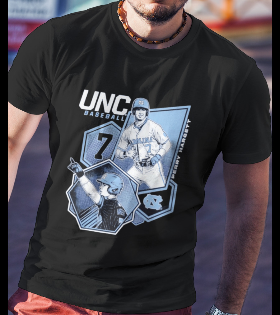 UNC Baseball Perry Hargett 7 North Carolina Collage T-Shirt