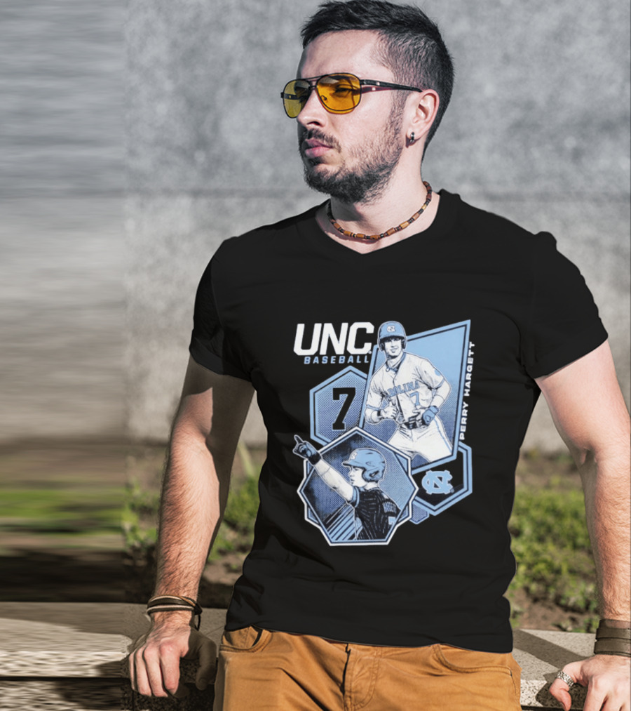 UNC Baseball Perry Hargett 7 North Carolina Collage T-Shirt