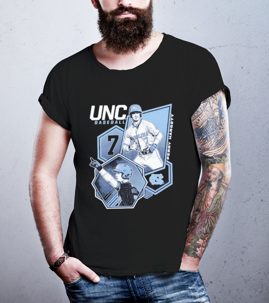 UNC Baseball Perry Hargett 7 North Carolina Collage T-Shirt
