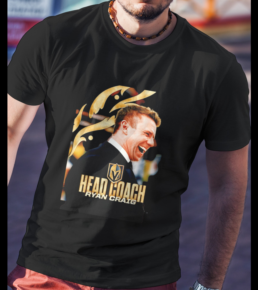 Head Coach Ryan Craig Henderson Silver Knights Golden T-Shirt