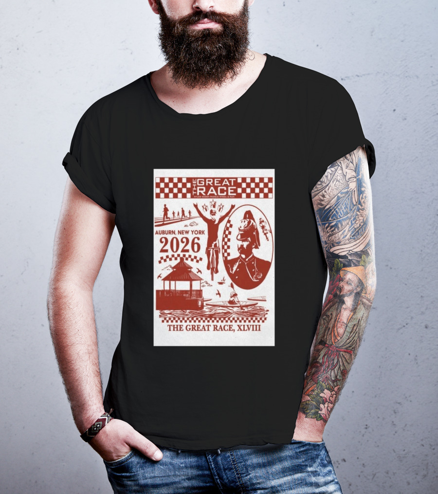 The Great Race Auburn New York 2026 XLVIII Miles Keuka Paddle Wheel Run T-Shirt
