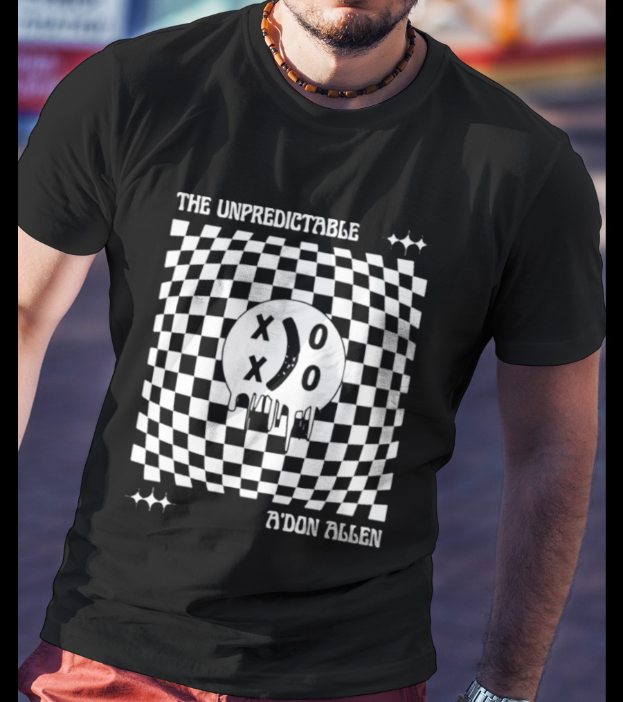 The Unpredictable A'don Allen XOXO Checkered Smiley Face T-Shirt