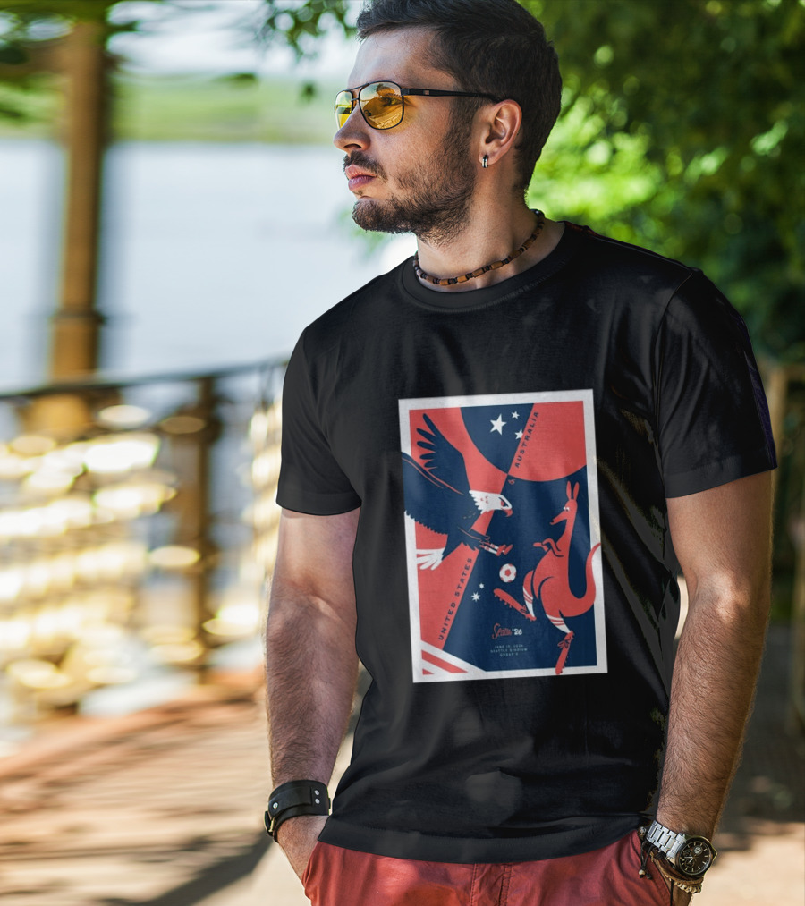 United States Vs Australia June 19 2026 Seattle Stadium Soccer Match T-Shirt