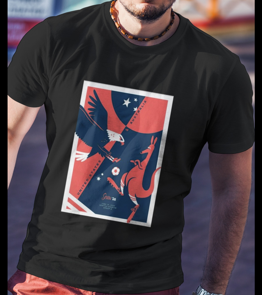 United States Vs Australia June 19 2026 Seattle Stadium Soccer Match T-Shirt