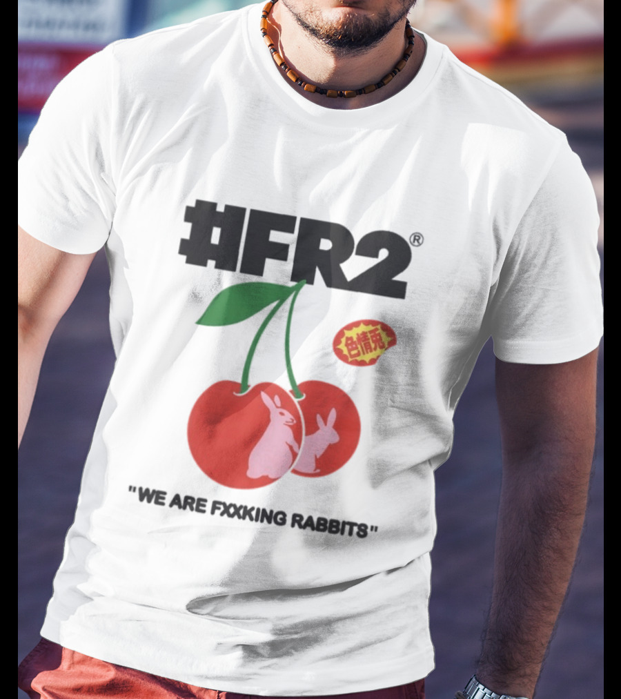 FR2 Cherry Rabbits "We Are Fxxking Rabbits" Red T-Shirt