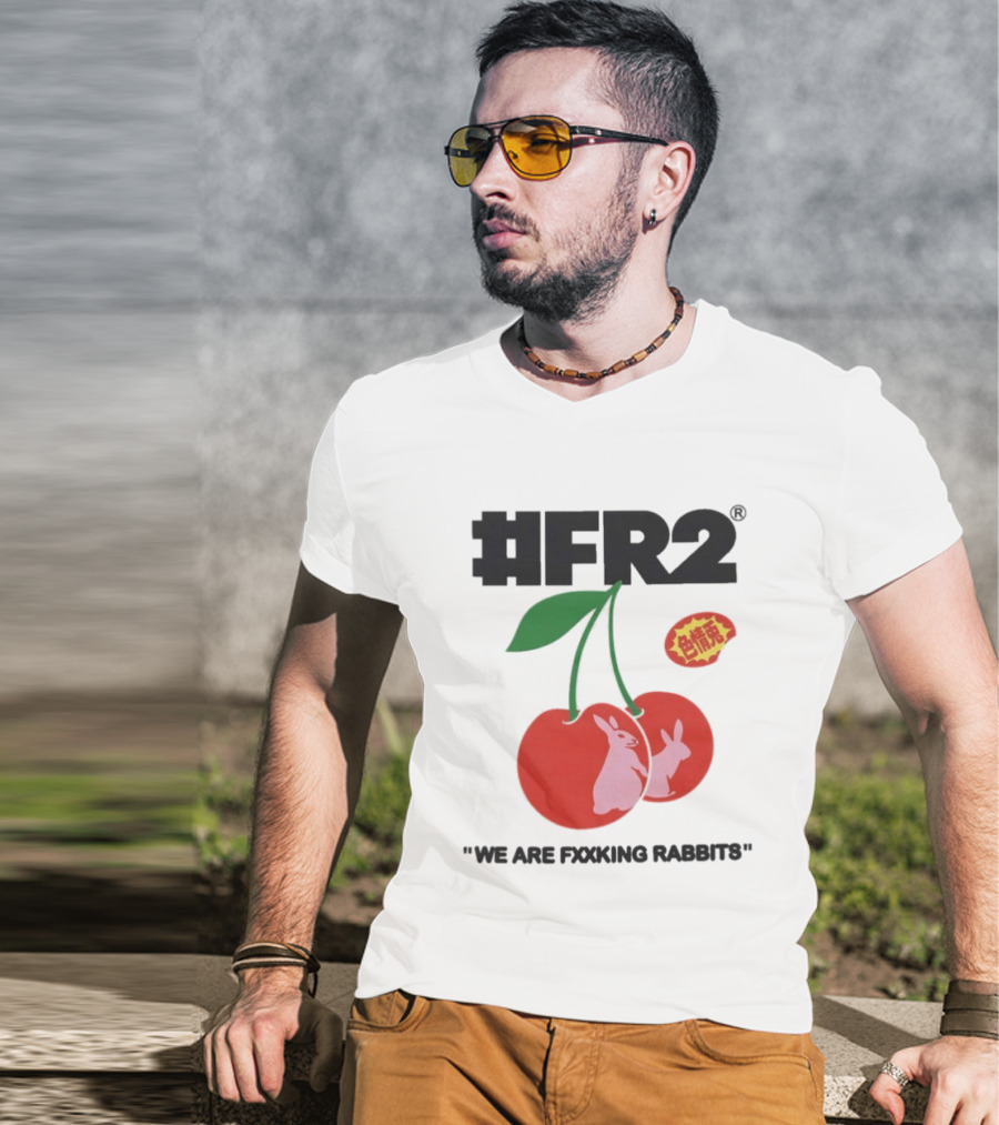 FR2 Cherry Rabbits "We Are Fxxking Rabbits" Red T-Shirt