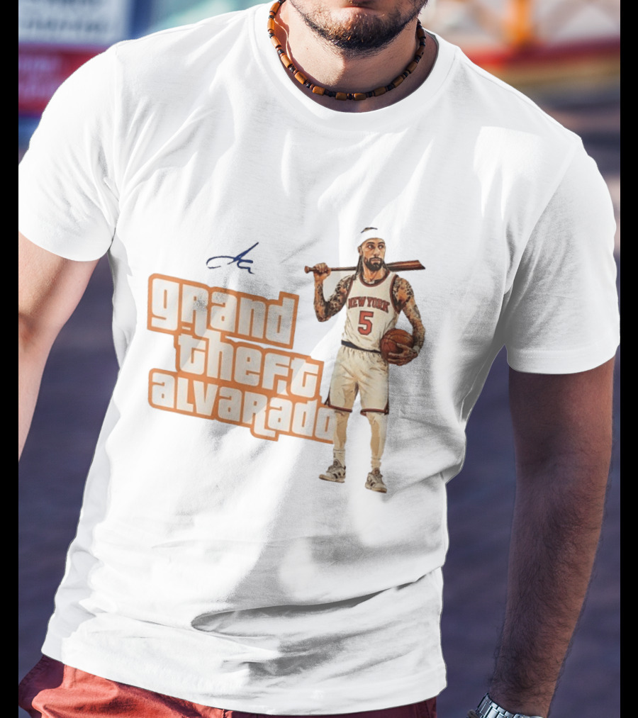 Grand Theft Alvarado New York Knicks Basketball Player T-Shirt