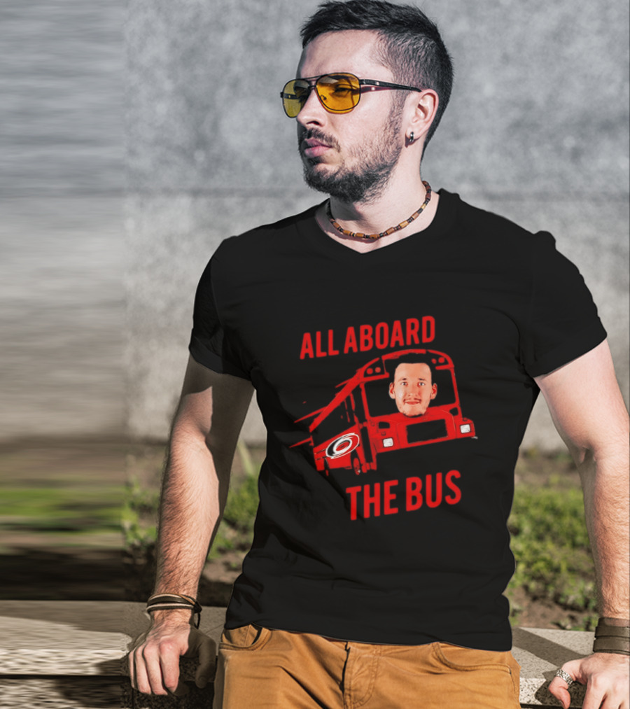Andrei Svechnikov All Aboard The Bus Carolina Hurricanes NHL Hockey Player T-Shirt