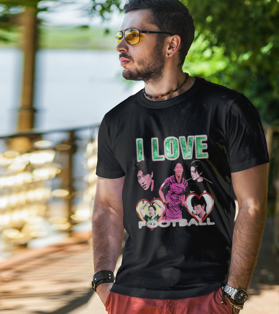 I Love Football Cho Gue Sung South Korea National Team Soccer Fan Collage T-Shirt