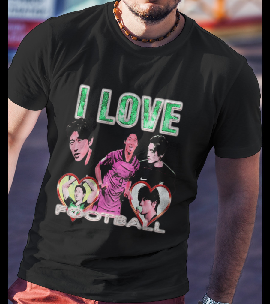 I Love Football Cho Gue Sung South Korea National Team Soccer Fan Collage T-Shirt