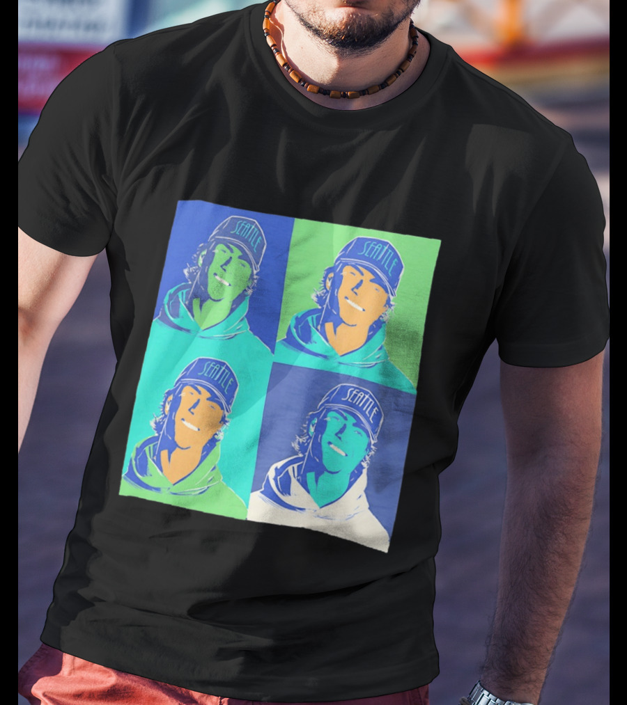 Bryan Woo Seattle Mariners Pop Art MLB Baseball T-Shirt