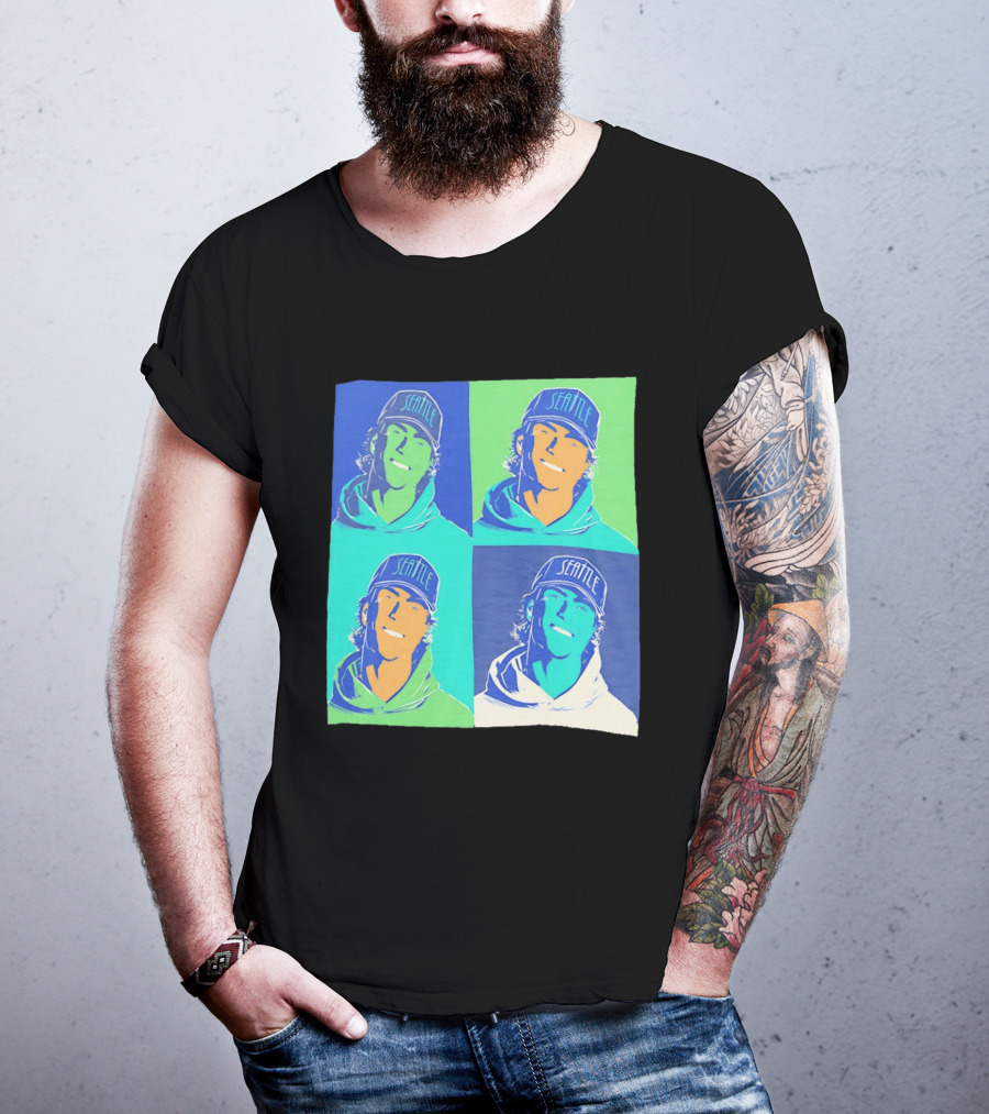 Bryan Woo Seattle Mariners Pop Art MLB Baseball T-Shirt