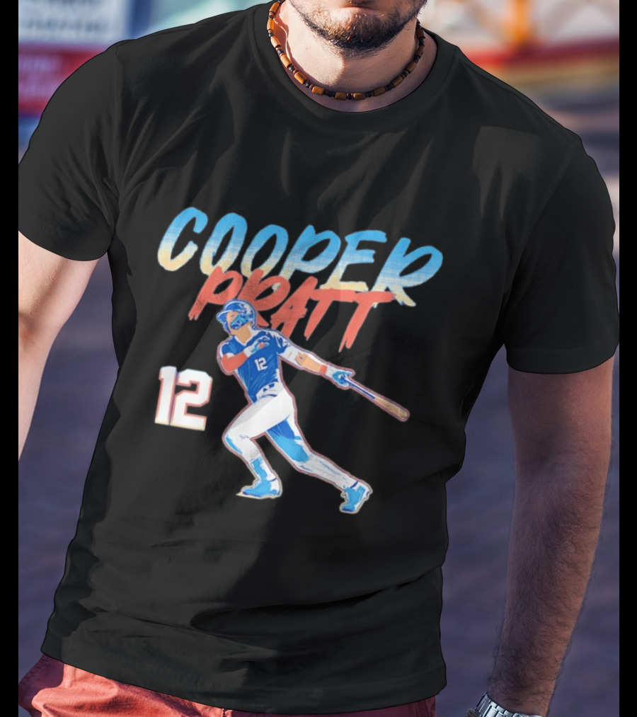 Cooper Pratt Swinging Baseball Number 12 T-Shirt