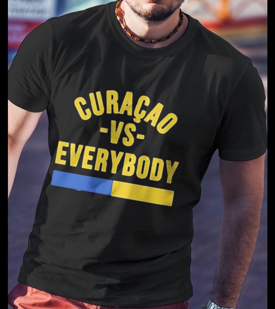 Curaçao VS Everybody Caribbean Island Pride Yellow Blue T-Shirt