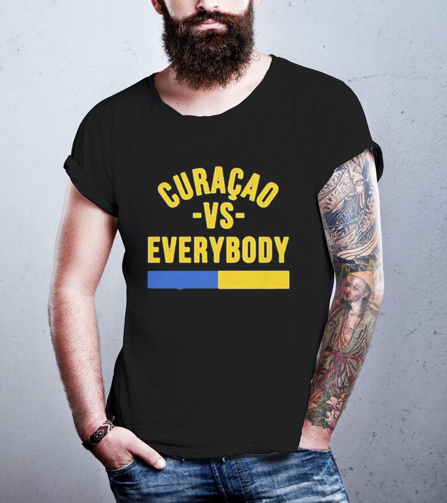 Curaçao VS Everybody Caribbean Island Pride Yellow Blue T-Shirt