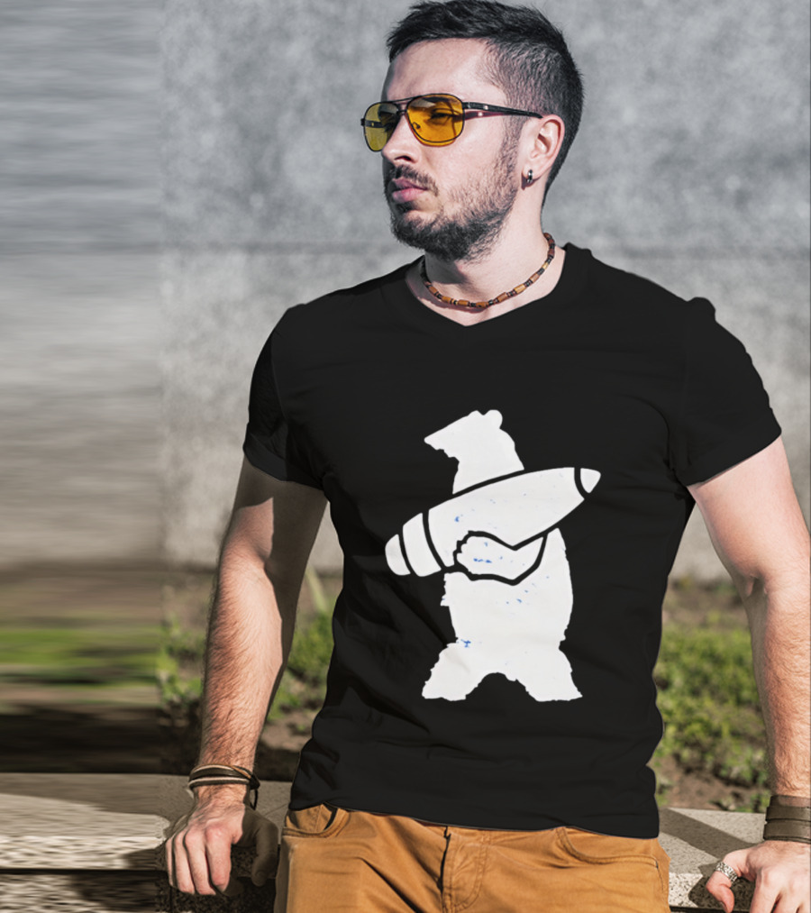 Bear Holding Artillery Shell Military Corporal T-Shirt