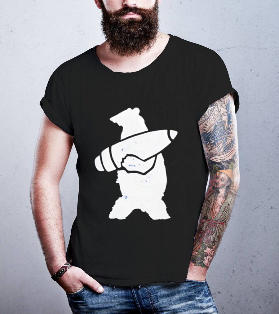 Bear Holding Artillery Shell Military Corporal T-Shirt