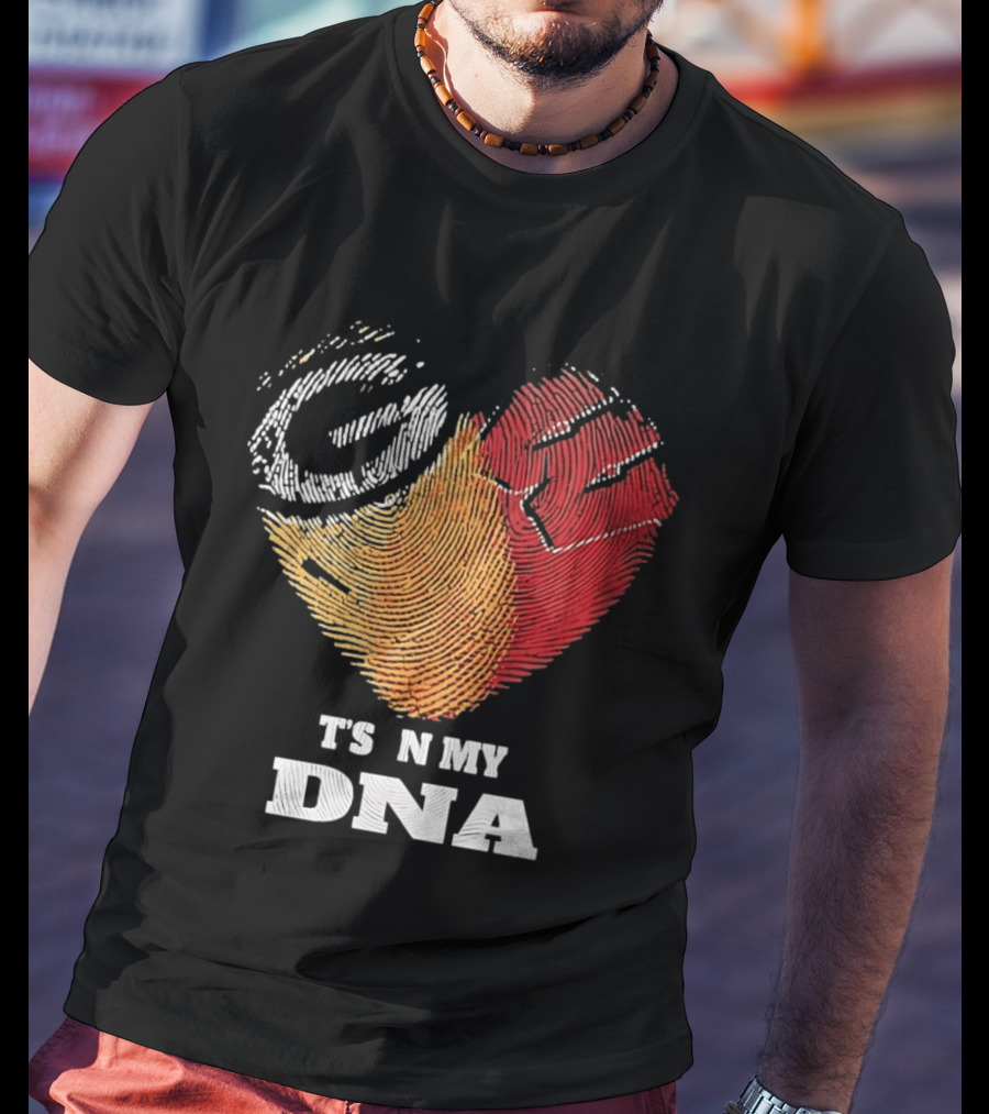 Green Bay Packers Wisconsin Badgers Heart It's In My DNA T-Shirt