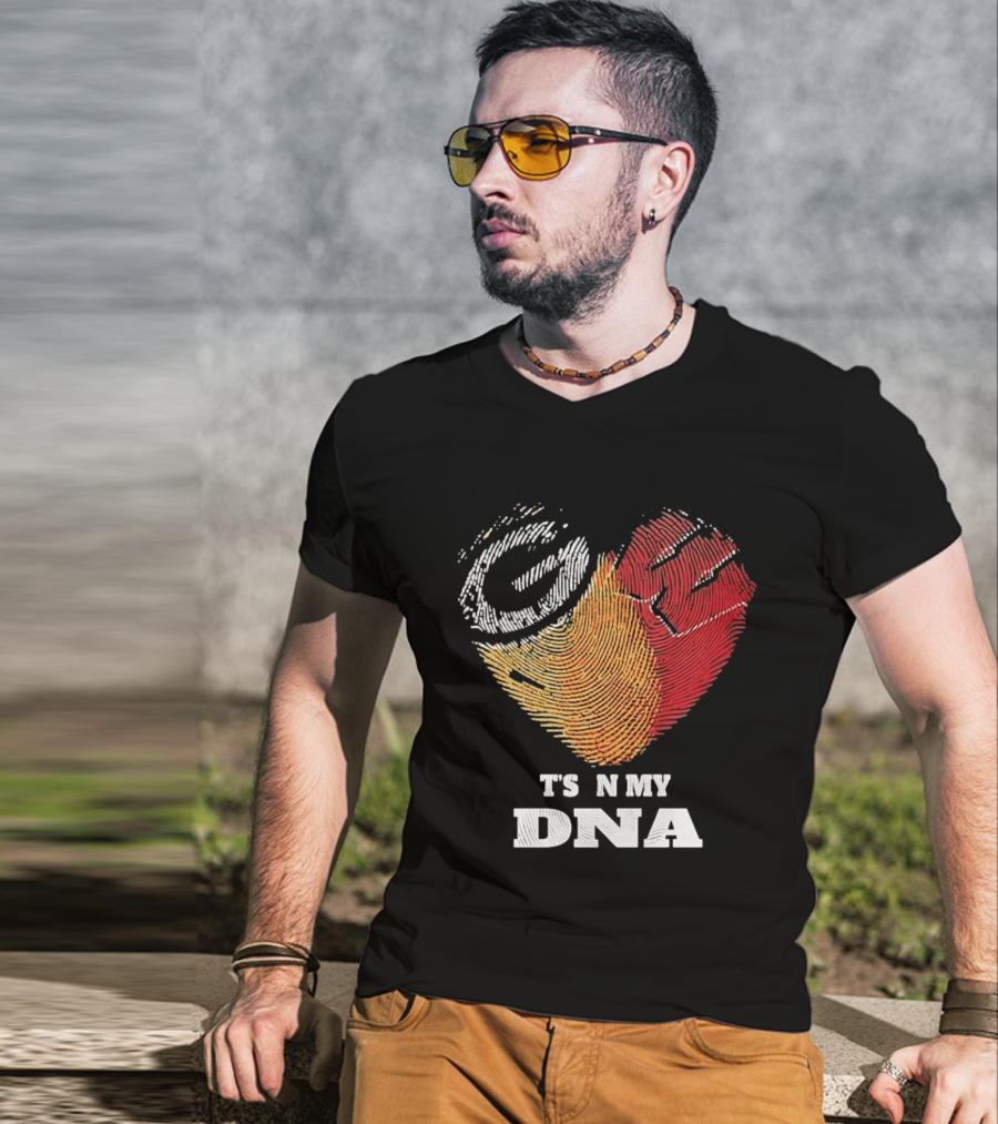 Green Bay Packers Wisconsin Badgers Heart It's In My DNA T-Shirt