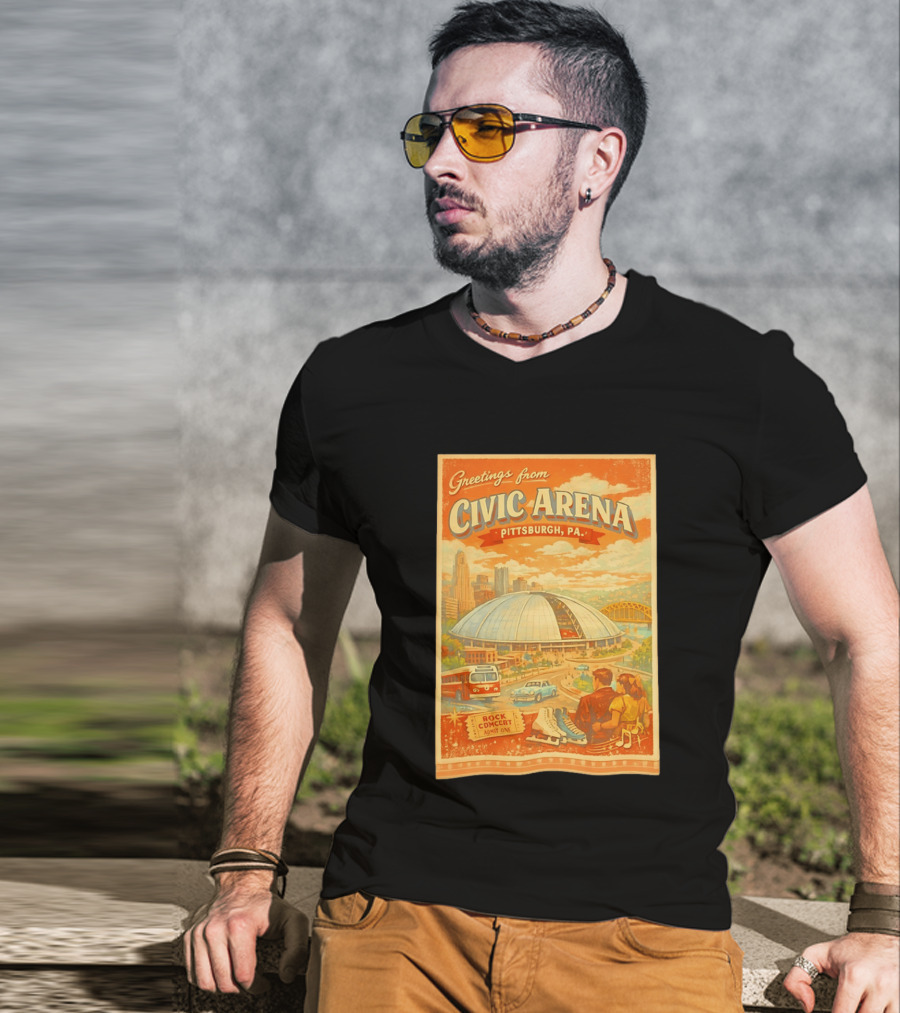 Greetings From Civic Arena Pittsburgh PA Rock Concert Admit One T-Shirt