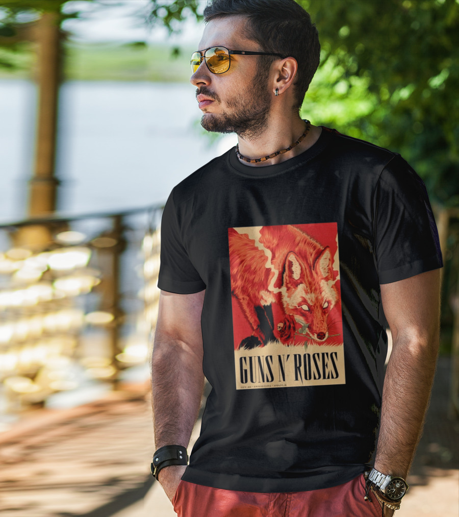 Guns N' Roses Fox With Rose Download Festival June 13 2026 Donington Park Castle Donington Leicestershire T-Shirt