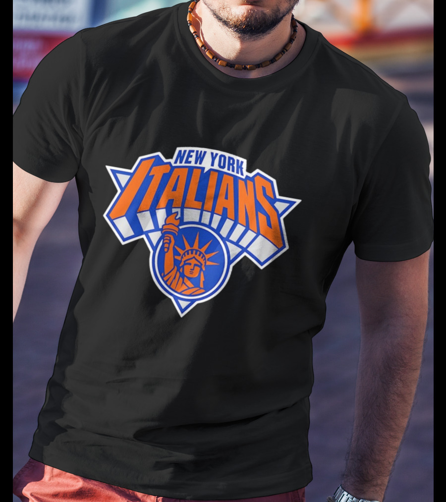 New York Italians Statue Of Liberty Knicks Basketball T-Shirt
