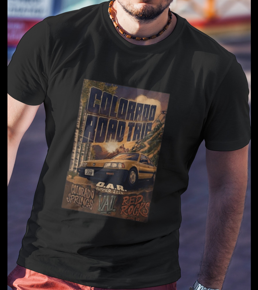 Colorado Road Trip O.A.R Summer 2026 Tour Colorado Springs Vail Red Rocks June 19 20 T-Shirt