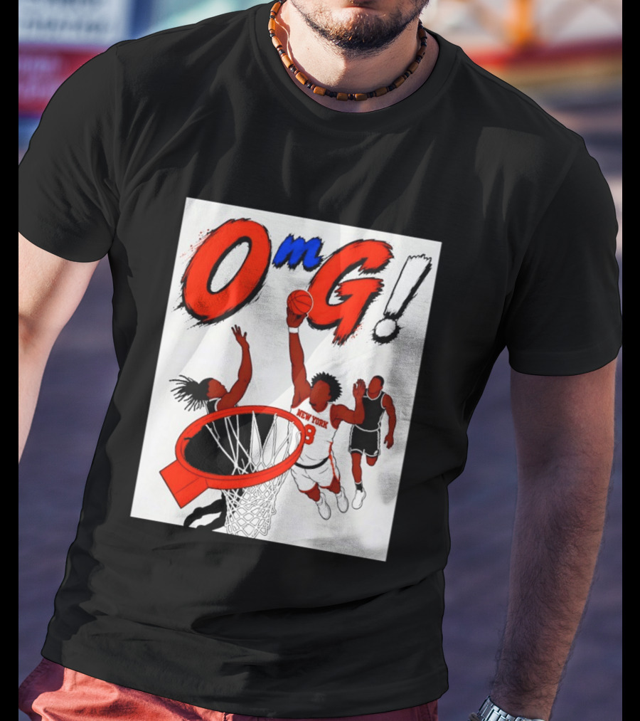 OMG OG Anunoby New York Knicks Dunking NBA 2026 Cartoon T-Shirt