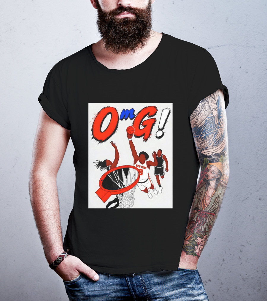OMG OG Anunoby New York Knicks Dunking NBA 2026 Cartoon T-Shirt