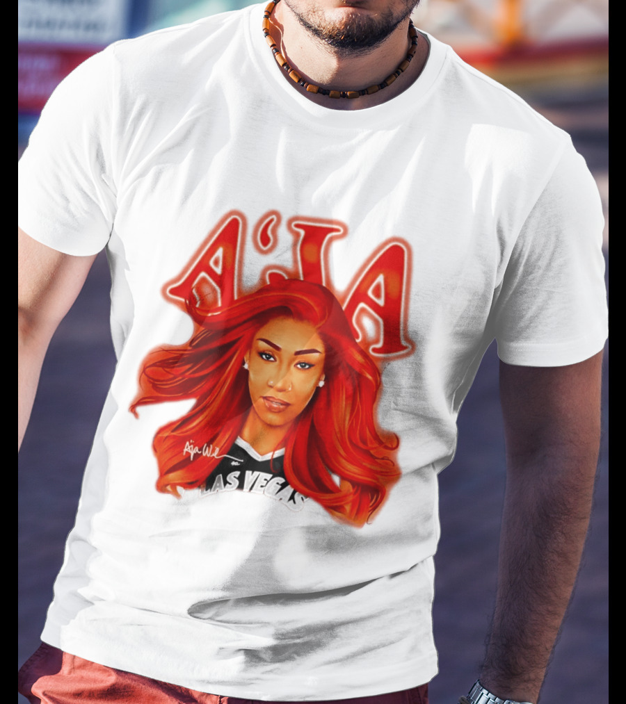 A'ja Wilson Aces Las Vegas Playa Society T-Shirt