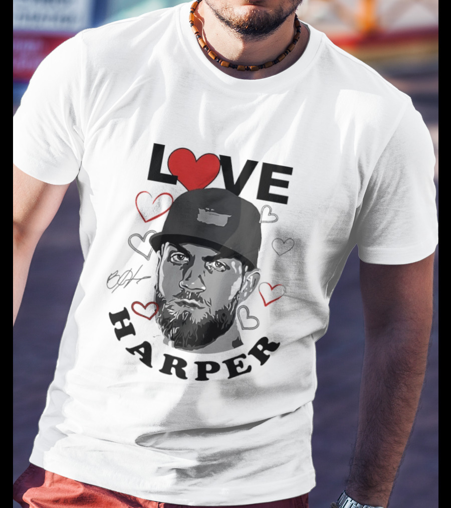 Love Bryce Harper Philadelphia Phillies Baseball Heart T-Shirt