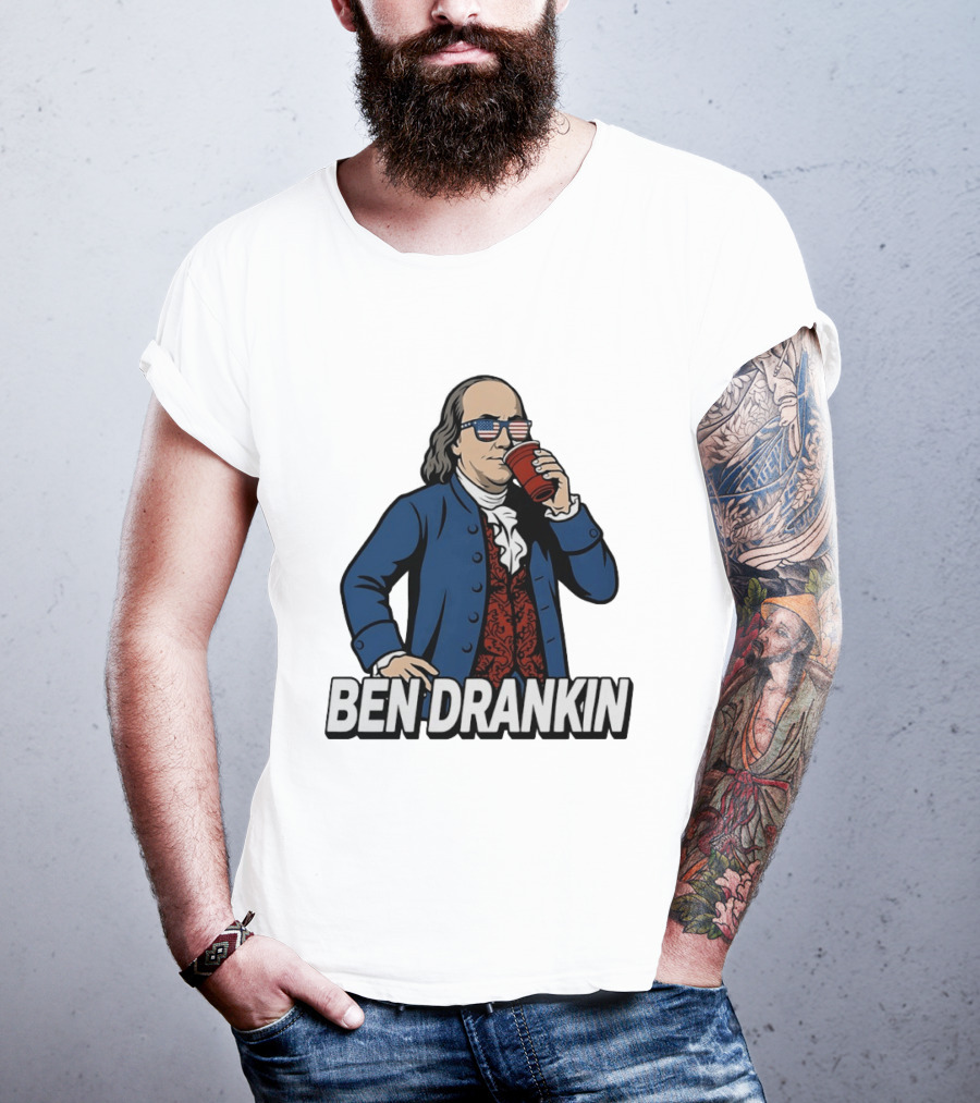Ben Drankin Benjamin Franklin 4th Of July Patriotic Red Cup USA Glasses T-Shirt
