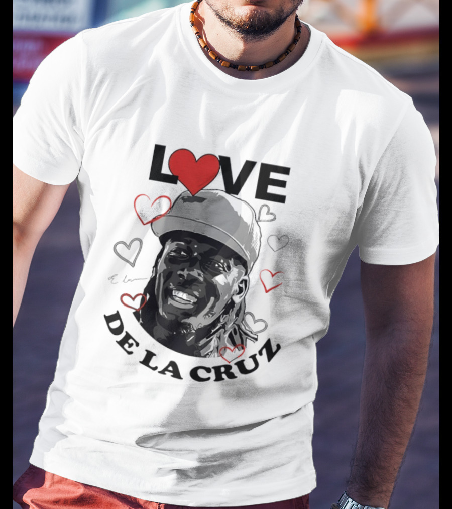 Love Heart Design Elly De La Cruz Cincinnati Reds Baseball T-Shirt