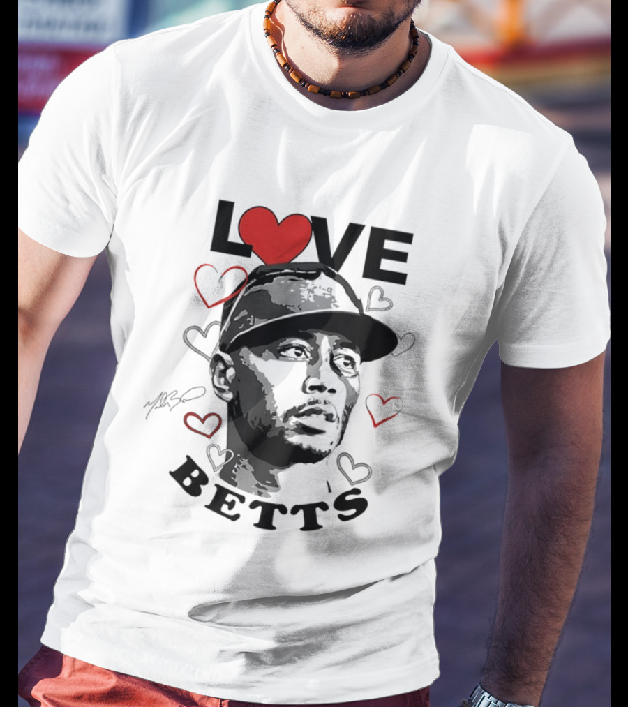 Love Betts Heart Baseball Los Angeles Dodgers Mookie T-Shirt