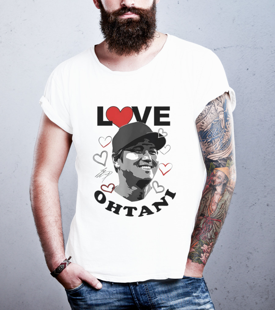 Love Shohei Ohtani Baseball Heart Los Angeles T-Shirt