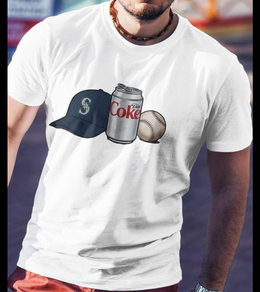 Mariners Diet Coke Baseball Cap And Ball T-Shirt