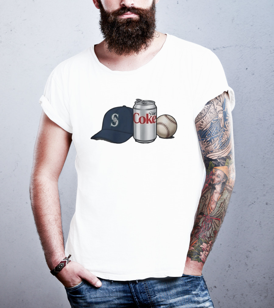 Mariners Diet Coke Baseball Cap And Ball T-Shirt