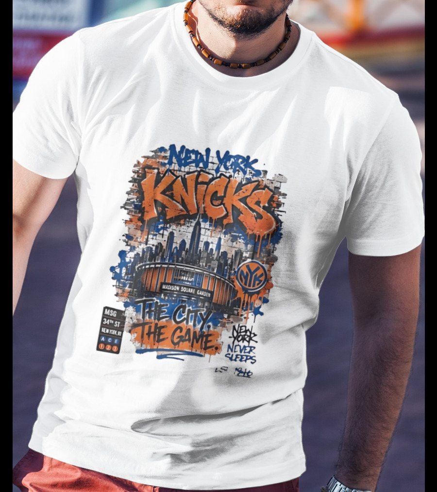 New York Knicks MSG Madison Square Garden 34th Street Graffiti T-Shirt