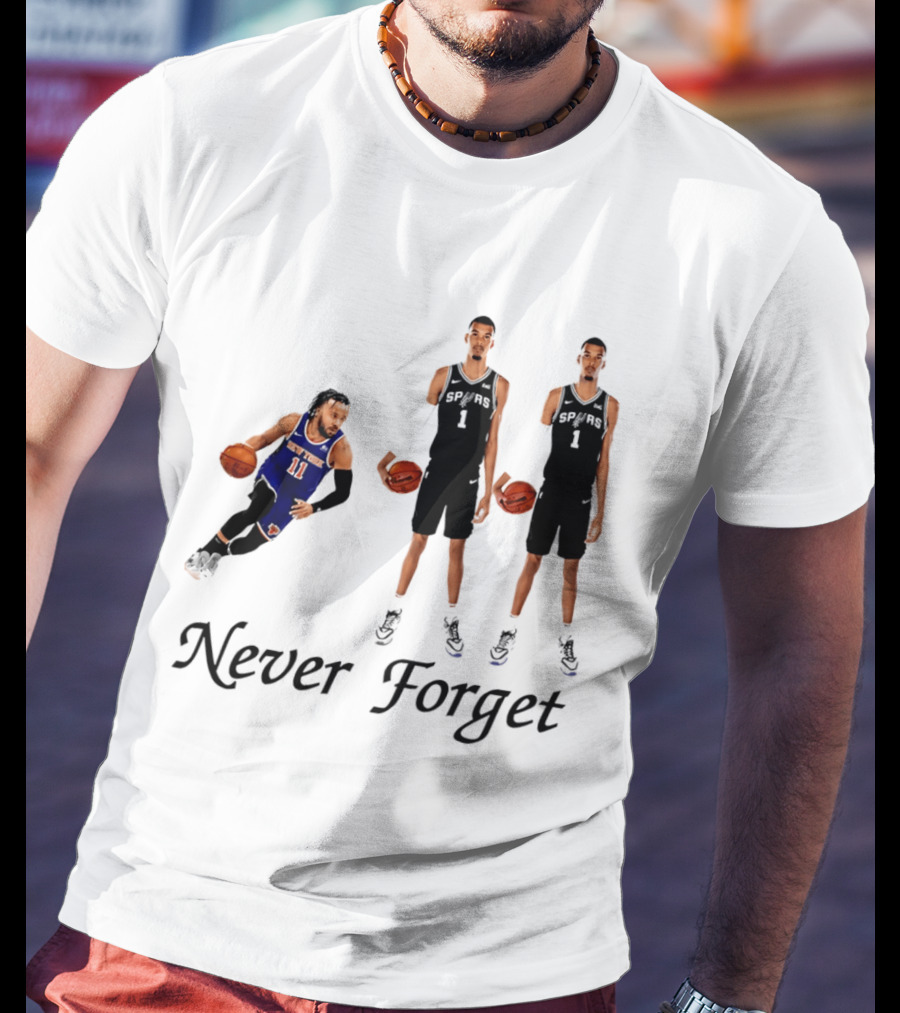 Jalen Brunson 11 Victor Wembanyama 1 Never Forget T-Shirt